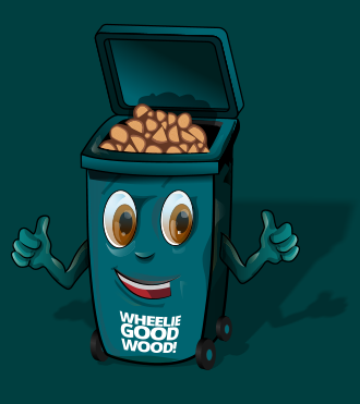 Good Wood Wheelie Bin Logs: Kiln Dried Birch Logs Best Prices, Easy Deliveries, Surrey, Sussex and West Kent, Kiln-Dried Birch Logs delivered Nationwide in 1 and 2 cubic metre crates